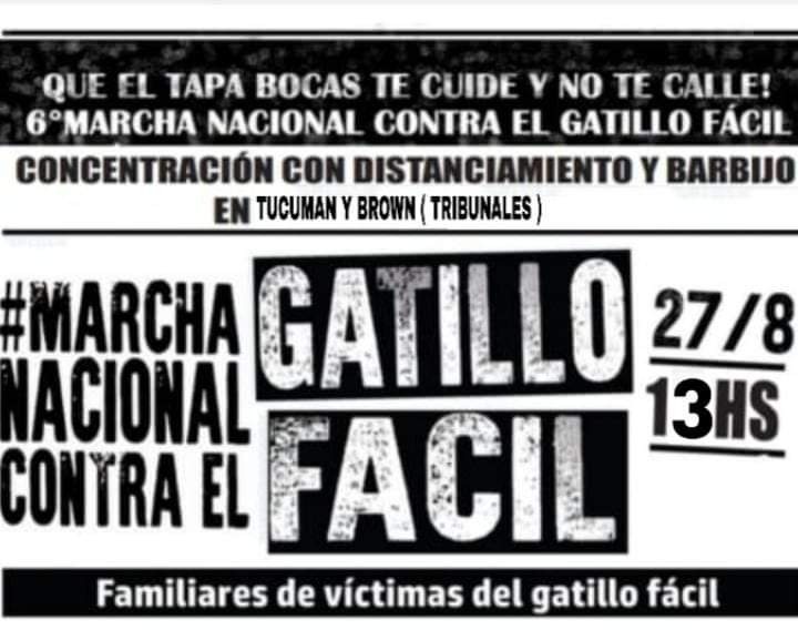 Convocatoria Segunda Independencia invita a la Marcha Nacional contra el Gatillo Fácil en Mar del Plata Antirrepresivo Convocatoria Segunda Independencia