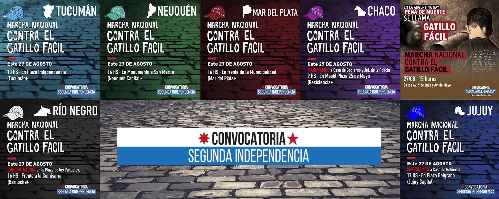 marcha nacional contra el gatillo fácil Antirrepresivo Convocatoria Segunda Independencia