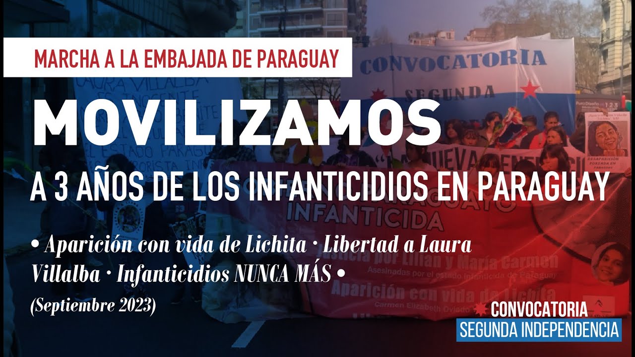 Video del ACTO A TRES AÑOS DE LOS INFANTICIDIOS EN PARAGUAY Política Nacional Convocatoria Segunda Independencia