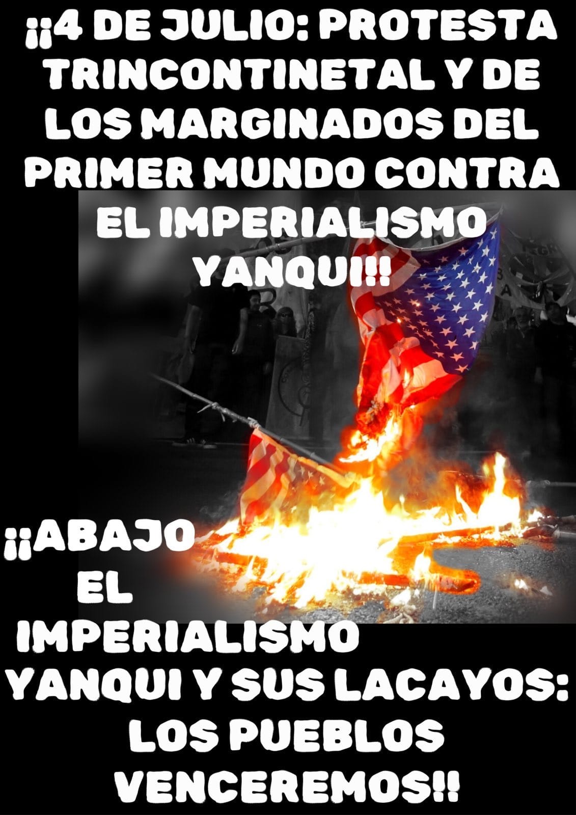 PUEBLOS DEL MUNDO: A COMBATIR CONJUNTAMENTE AL PRINCIPAL ENEMIGO DE LA HUMANIDAD Comunicados Convocatoria Segunda Independencia